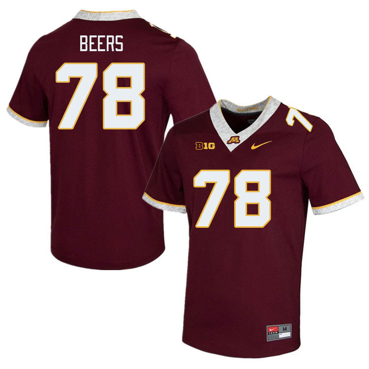 Men #78 Ashton Beers Minnesota Golden Gophers College Football Jerseys Stitched-Maroon